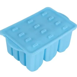 Blå 12-gitter isterningform Genanvendelig DIY isfremstillingsværktøj Køkkentilbehør med låg Clearance