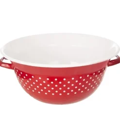 Blandeskål, Emaljeret Stål, 9 Liter Kapacitet,Rød