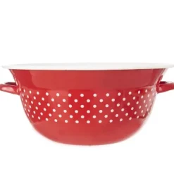 Blandeskål, Emaljeret Stål, 9 Liter Kapacitet,Rød