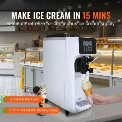 Blød is-kræmmemaskine 10L/t, Single Flavor, bordmodel til lækre is-desserter. New