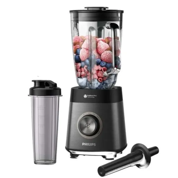 Philips Mixere & Blendere>Blender - HR3041/00 - 2 L skål - vandflaske inkluderet - aftagelige knive - Grå