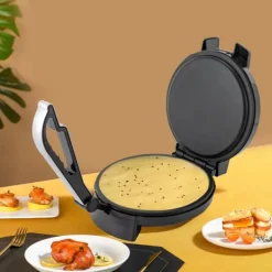BM-926 elektrisk pandekage-/tortillapresse, 1200 W, 220 V, sort, til fladbrød, naan og omeletter Best