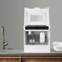 Bordopvaskemaskine, 1100W, 220V, 4-6 Personers Kapacitet, Touchscreen Betjening Online