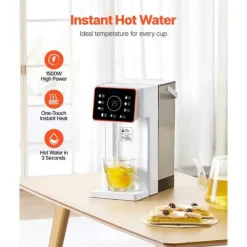 Vandkølere>Bordplade Varmtvandsbeholder, 6 Temperaturindstillinger, 8 Vandvolumener, 3 liters Tank, ideel til Hjemmet