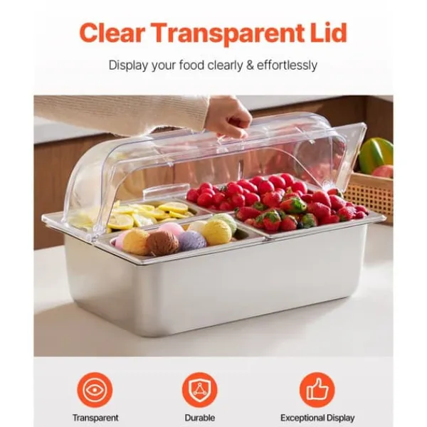 Bordpladedispenserbakke til Madservering, 4 Pande, Egnet til Krydderier Best