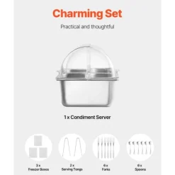 Bordpladedispenserbakke til Madservering, 4 Pande, Egnet til Krydderier Best