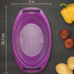 Borner drypbakke til V5 PowerLine grøntsags rivejern i hvid - sigteindsats til afdrypning Sale