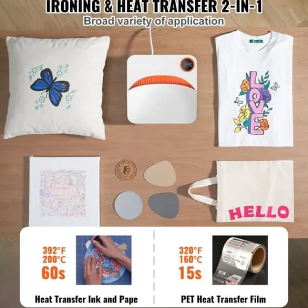 Bærbar 9 x 9 Heat Press Easy Press til DIY-sublimation T-shirts og overførsler. Perfekt til kreative projekter!