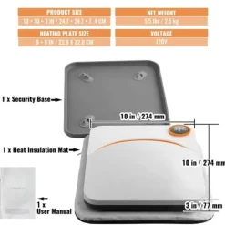 Bærbar 9 x 9 Heat Press Easy Press til DIY-sublimation T-shirts og overførsler. Perfekt til kreative projekter!