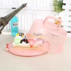 Bærbar Cupcake Carrier Madopbevaringsboks med Håndtag Transparent Kageæske Discount