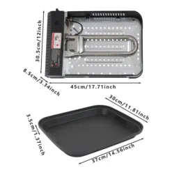 Bærbar gasgrill og campingkomfur - Butan - 2,1 kW - Piezo-tænding - Grillpande med låg 37×30×3,5 cm - Butan gasdåse ikke inkluderet - Sort Hot
