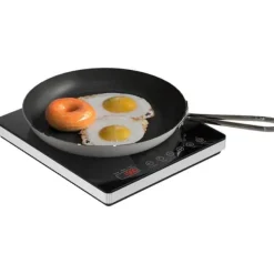 Bærbar induktionskogeplade, 1 zone – 2000 W, 10 effekt-/temperaturindstillinger, timer, børnesikring, sort Discount