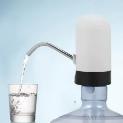 Vandkølere>Bærbar LED-lys Vandpumpe med USB Genopladelig Dispenser til Hjemmekontor (Hvid)
