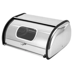 Brødkasser & Brødposer>Brødkasse - Brødboks med rullelåg - Rustfrit stål - 5 l kapacitet - Til brød og bagværk - Sølv