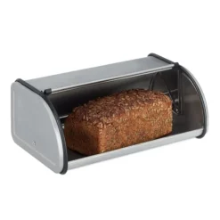 Brødkasser & Brødposer>Brødkasse, rustfrit stål, 13.5x33.5x20.5 cm, sølv