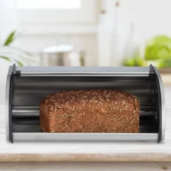 Brødkasser & Brødposer>Brødkasse, rustfrit stål, 13.5x33.5x20.5 cm, sølv