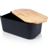 Brødkasser & Brødposer>Brødkasse til rundstykker med bambusbræt Køkken