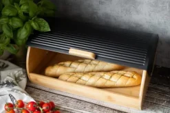 Brødspand af træ med metallåg BRUNBESTE BB-2737 Online