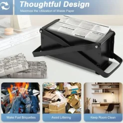 Briketpresse - Avis-/papirbriketpresse - Genbrug aviser til brændselsbriketter - Sort Best