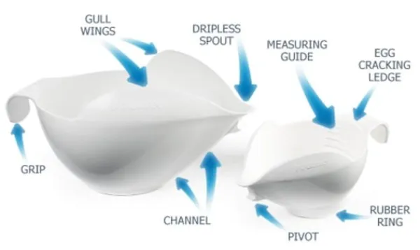 OXO Piskeskåle & Køkkenskåle>Brix POURfect Sovseskåle spildfri 3 stk