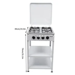 Komfurer>4-Brænder Gasblus, Rustfrit Stål, Bærbart Design, Vindskærm,HVID