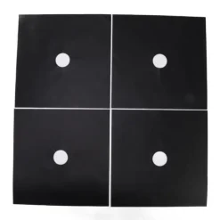 Komfurer>Brænderbeskyttelsessæt til komfur - Non-stick beskyttelsesmåtte til gaskomfur i køkkenet (4 stk., sort, 27x27 cm)