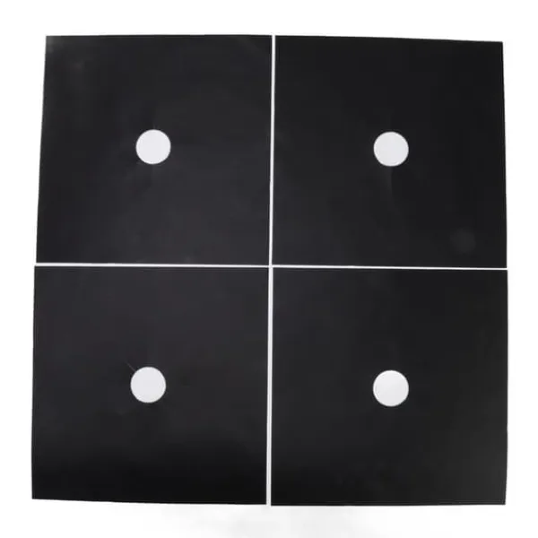 Komfurer>Brænderbeskyttelsessæt til komfur - Non-stick beskyttelsesmåtte til gaskomfur i køkkenet (4 stk., sort, 27x27 cm)