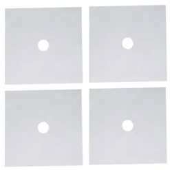 Brænderbeskyttelsessæt til komfur - Non-stick beskyttelsesmåtter til gaskomfur - 4 dele, sølv, 27x27 cm Online