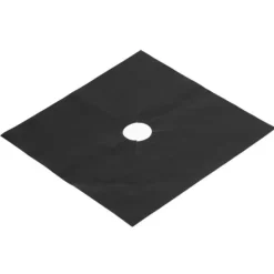 Brænderbeskyttere til gaskomfur - Sæt med 4, non-stick oliebeskyttelsesmåtter (sort) Outlet