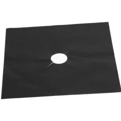 Brænderbeskyttere til gaskomfur - Sæt med 4, non-stick oliebeskyttelsesmåtter (sort) Outlet