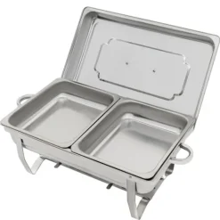 Buffet Chafing Dish Sæt, 4-delt Madvarmer, Alkoholbrænder Inkluderet
