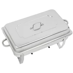 Buffet Chafing Dish Sæt, Varmefad med spritbrænder, 4-delt sæt inkl. tang og skeer New