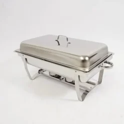 Buffetvarmer - Chafing Dish Bain-Marie - Sammenklappelig - Dobbelt rum - Rustfrit stål - Brændstofbrændere - 7,5 L - Sort Discount