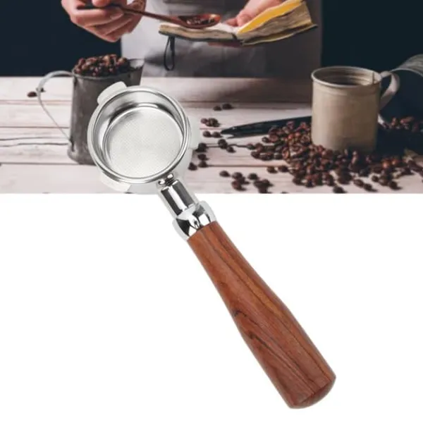Bundløs portafilter i rustfrit stål, håndholdt, nøgen portafilter til Breville 8-serie kaffemaskine, 54 mm E-cirkulært mønster, siamesisk palisander | CDON Hot