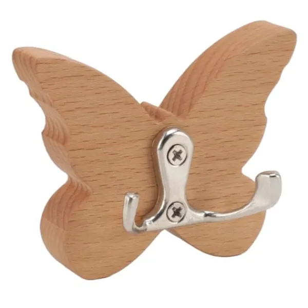 Butterfly træ vægkrog til frakker, tøj, hatte og håndklæder Discount