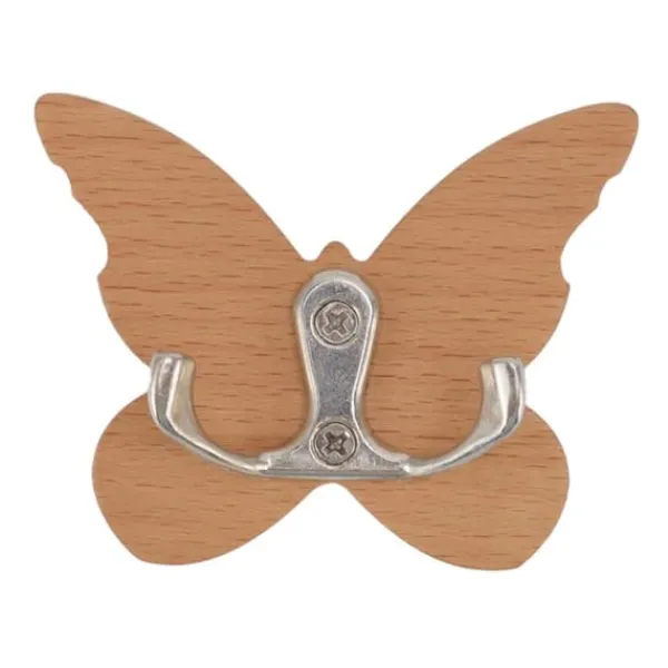 Butterfly træ vægkrog til frakker, tøj, hatte og håndklæder Discount