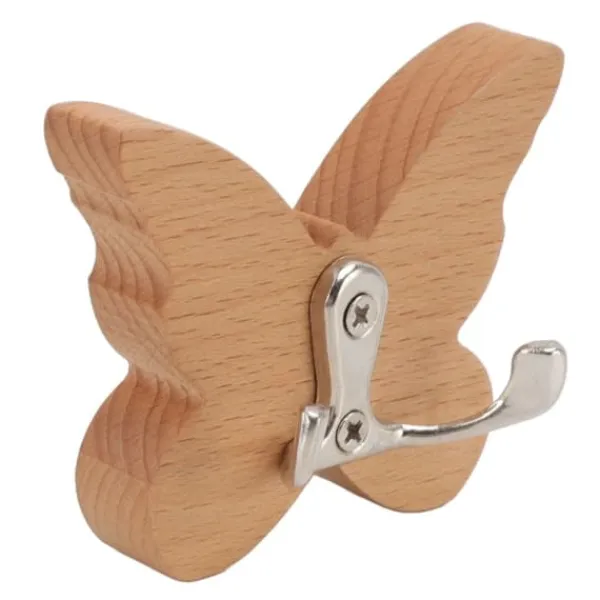 Butterfly træ vægkrog til frakker, tøj, hatte og håndklæder Discount