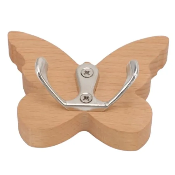 Butterfly træ vægkrog til frakker, tøj, hatte og håndklæder Discount