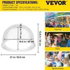 Candyflossmaskine kuppel, 52 cm, Transparent, Akryl Sale