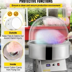 Candyflossmaskine kuppel, 52 cm, Transparent, Akryl Sale