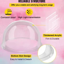 Candyflossmaskine kuppel, 52 cm, Transparent, Akryl Sale