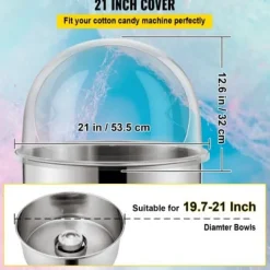 Candyflossmaskine kuppel, 52 cm, Transparent, Akryl Sale