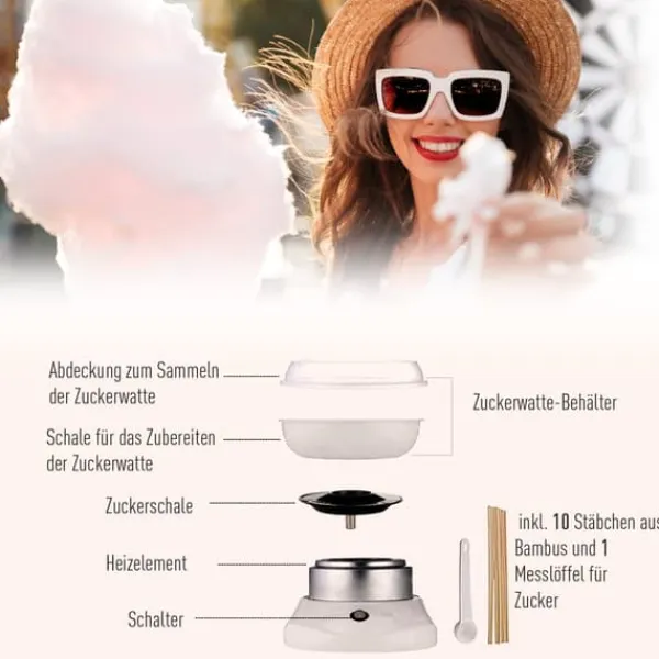 Candyflossmaskine, 27x26x18 cm, Hvid