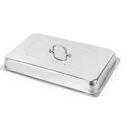 Tilbehør Til Madservering>Chafing Dish, 8 Quart Kapacitet, Rustfrit Stål Materiale, Foldbar Ramme, Dimensioner 21,5 x 13,5 x 10 tommer, Ideel til Buffet Service