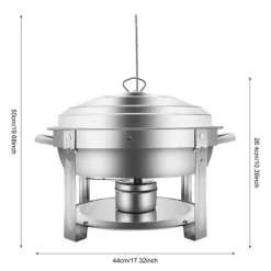Madopvarmere>Chafing Dish, 410 rustfrit stål, 7,5L kapacitet,Sølv