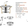 Madopvarmere>Chafing Dish Buffet Sæt, 5Qt Kapacitet, Holdbart Rustfrit Stål,guld