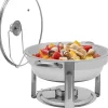 Chafing Dish Buffet-sæt - Rund Madvarmer 5 L - Rustfrit Stål - Til Buffet & Catering - Sølv Hot
