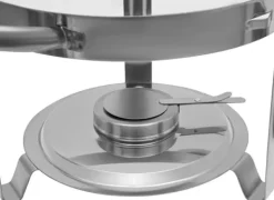 Chafing Dish Buffet-sæt - Rund Madvarmer 5 L - Rustfrit Stål - Til Buffet & Catering - Sølv Hot