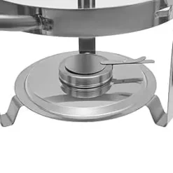 Chafing Dish Buffet-sæt - Rund Madvarmer 5 L - Rustfrit Stål - Til Buffet & Catering - Sølv Hot