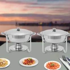 Chafing Dish buffet-sæt, selvbetjenings madvarmer 4,5 L, lilla, rustfrit stål, spritfyret, til fester og bryllupper Best
